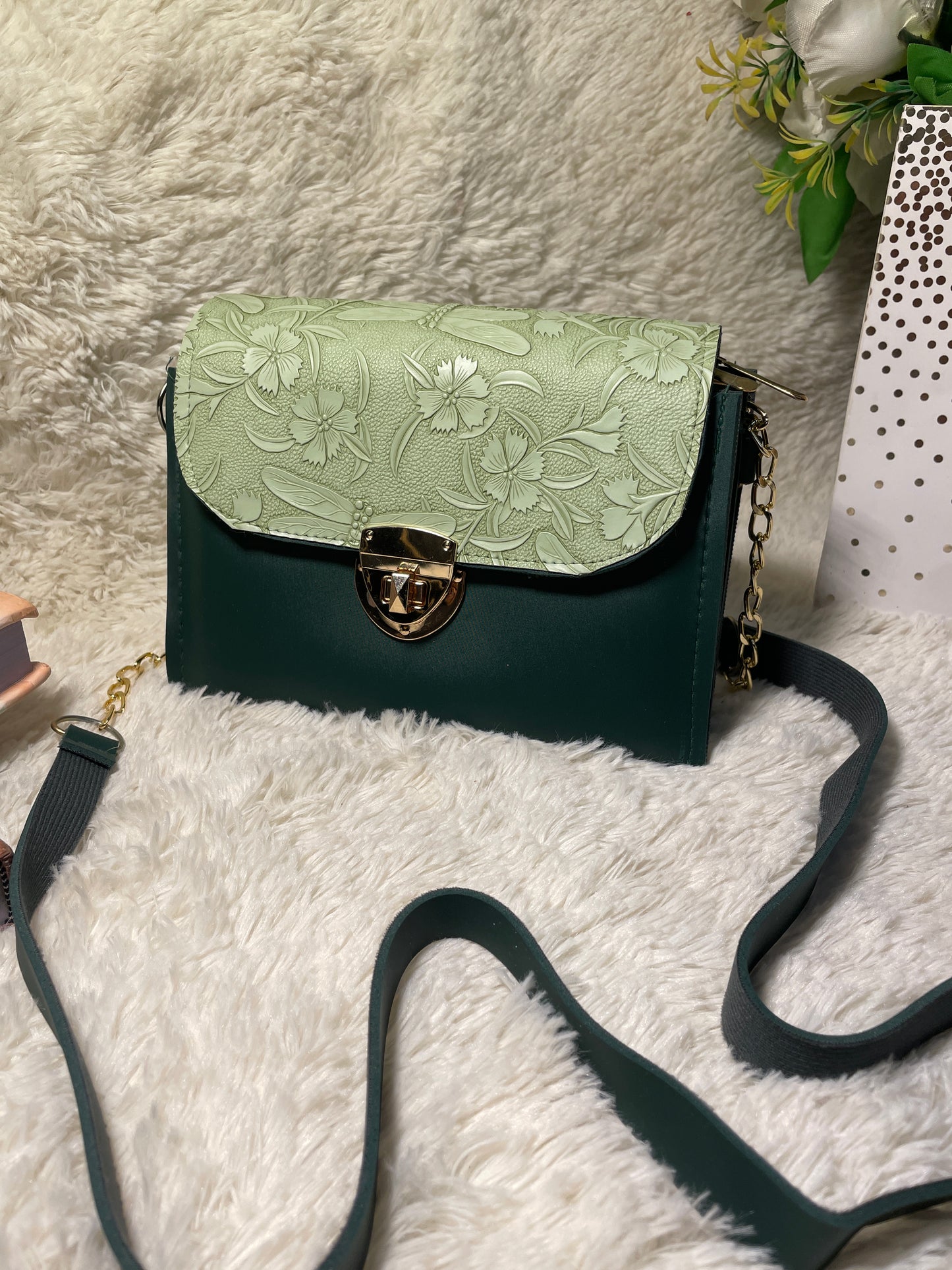 Mehllab Forest Floral Embossed Crossbody Bag
