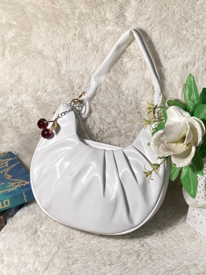 Mehllab Luna Draped Hobo Bag – Pearl White