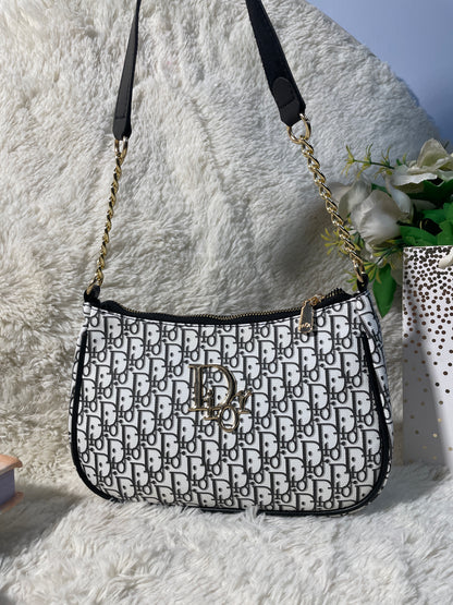 Mehllab Dior Cream & Black Curved Shoulder Bag