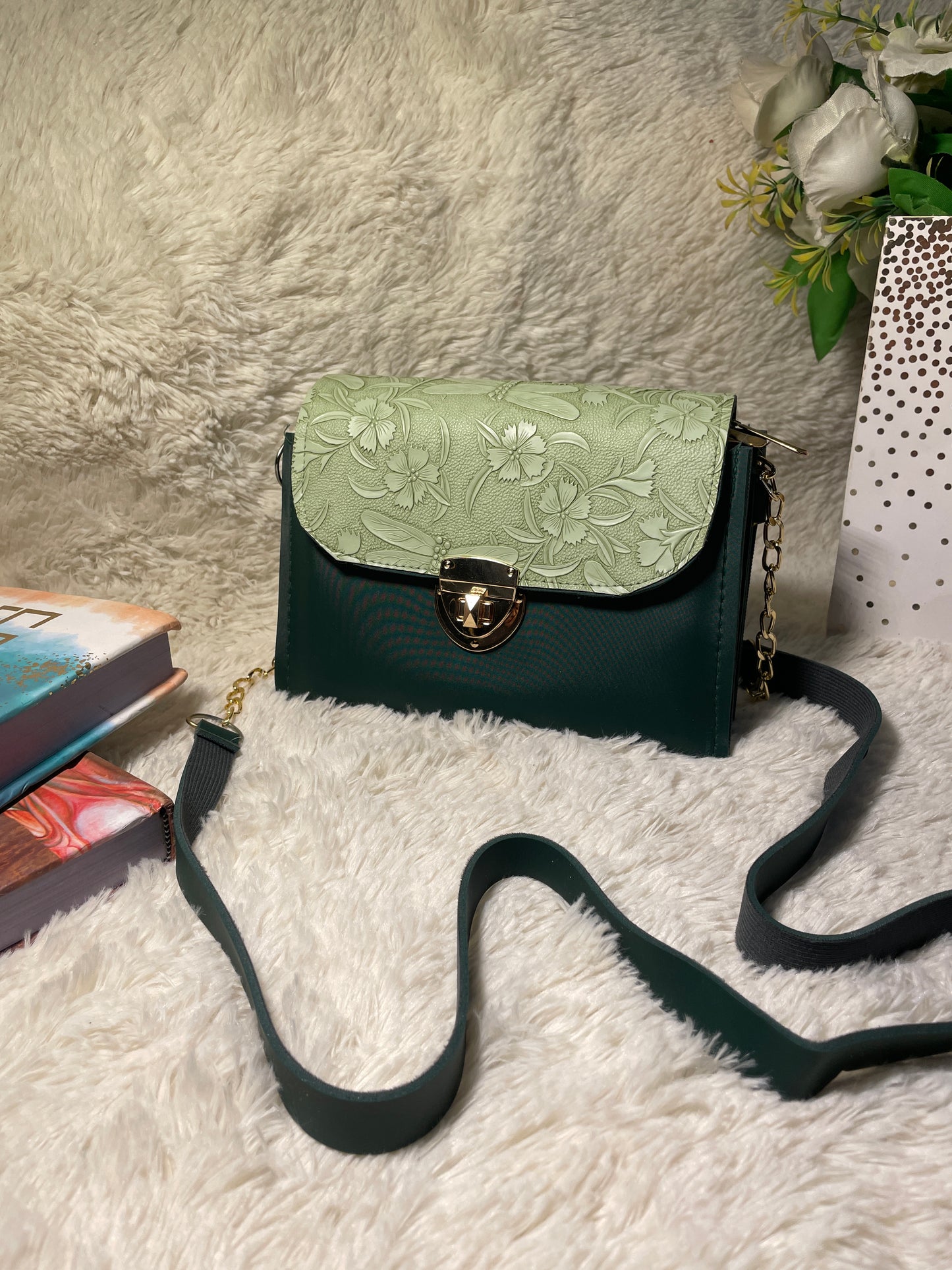 Mehllab Forest Floral Embossed Crossbody Bag