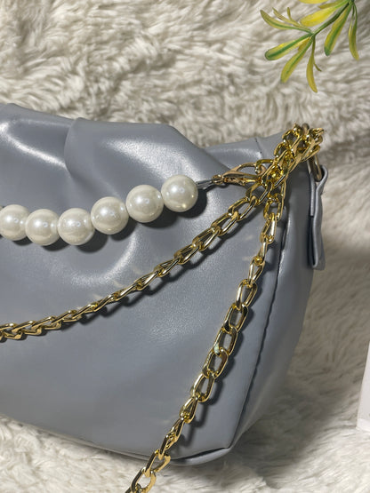 Mehllab  Pearl chain Bag- megnatic grey