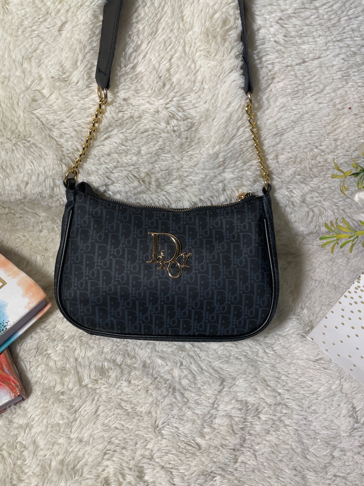 Mehllab Dior All-Black Curved Shoulder Bag
