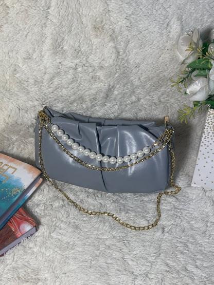 Mehllab  Pearl chain Bag- megnatic grey