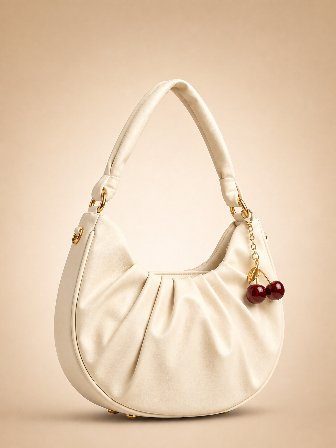 Mehllab Luna Draped Hobo Bag – Cream white