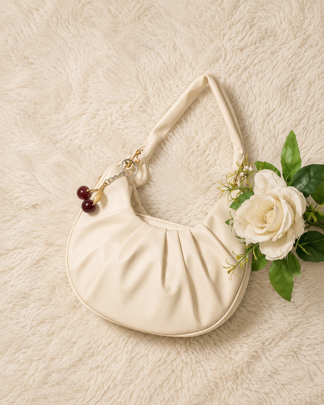 Mehllab Luna Draped Hobo Bag – Cream white