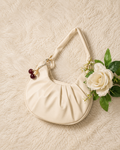 Mehllab Luna Draped Hobo Bag – Cream white
