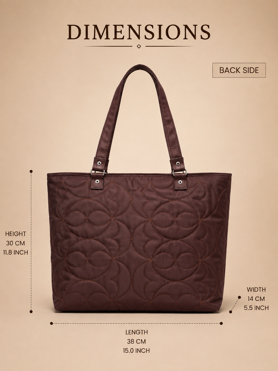 Mehllab Chocolate Crest Quilted Tote Bag