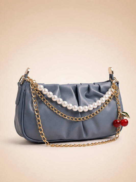 Mehllab  Pearl chain Bag- megnatic grey