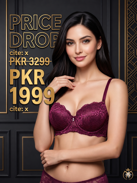 Majestic Wine Satin-Lace Bra