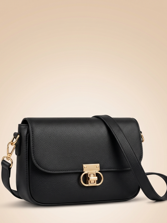 Mehllab Luxe Lock Crossbody Bag – Classic Black