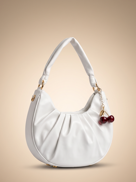 Mehllab Luna Draped Hobo Bag – Pearl White