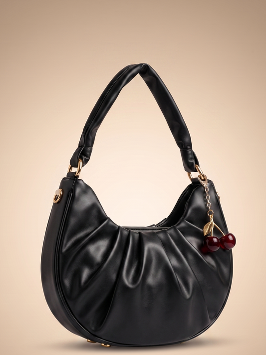 Mehllab Luna Draped Hobo Bag – Classic Black