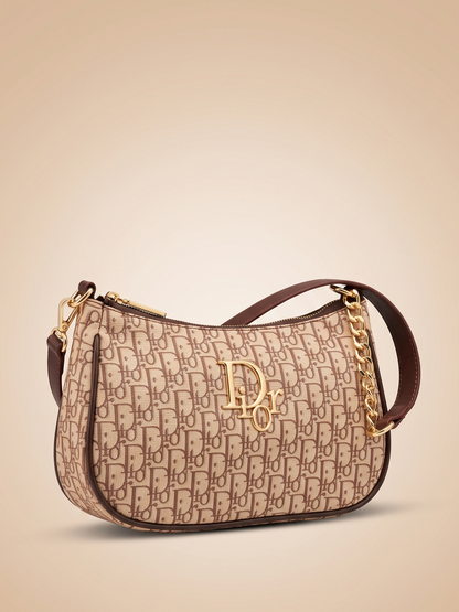 Mehllab Dior Beige & Brown Curved Shoulder Bag