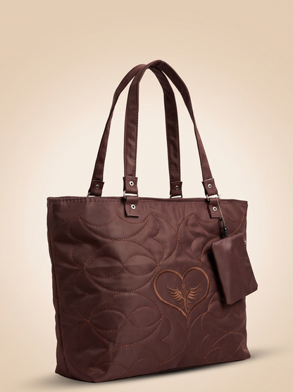 Mehllab Chocolate Crest Quilted Tote Bag