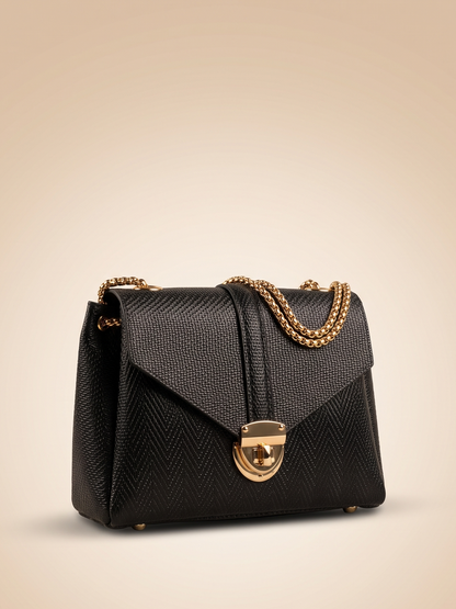 Mehllab Midnight Luxe Chevron Flap Bag