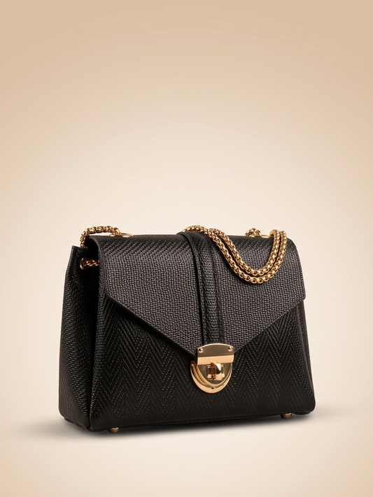 Mehllab Midnight Luxe Chevron Flap Bag
