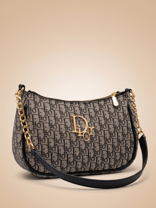 Mehllab Dior Slate Grey Curved Shoulder Bag