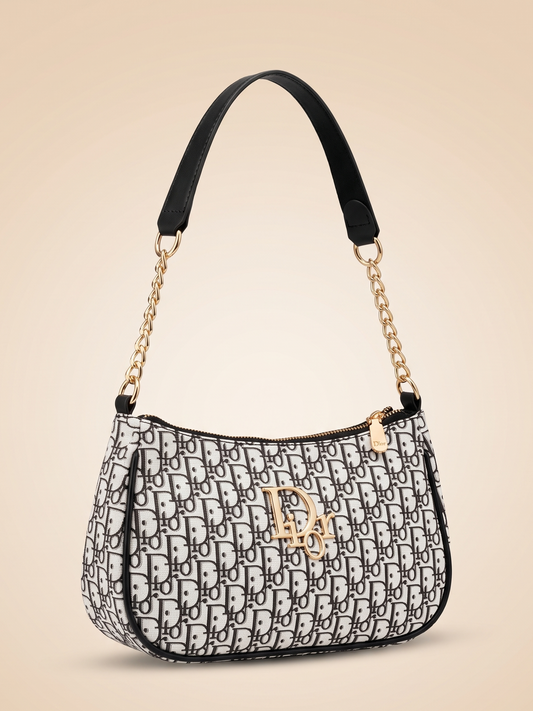 Mehllab Dior Cream & Black Curved Shoulder Bag