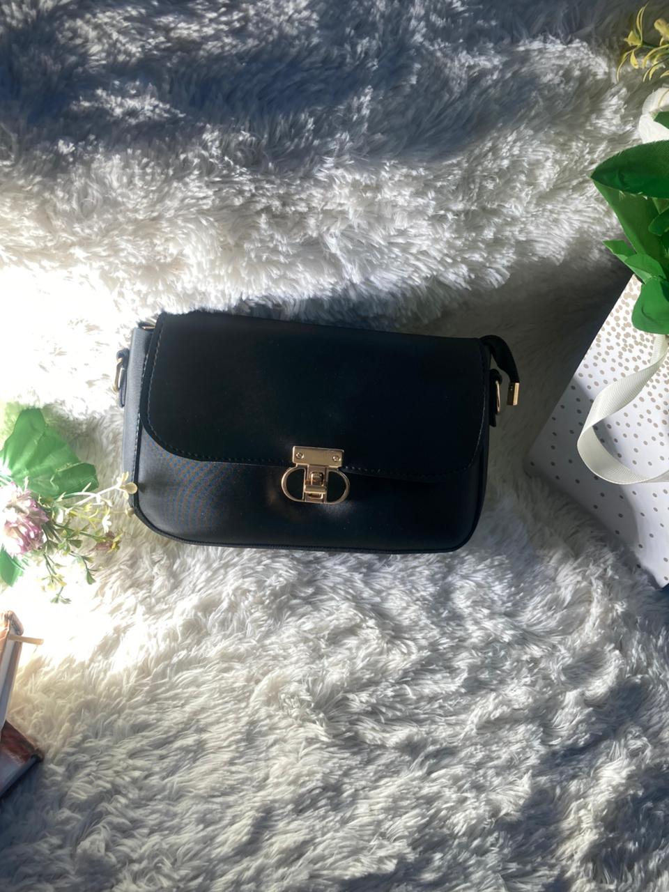 Mehllab Luxe Lock Crossbody Bag – Classic Black