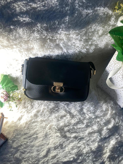 Mehllab Luxe Lock Crossbody Bag – Classic Black