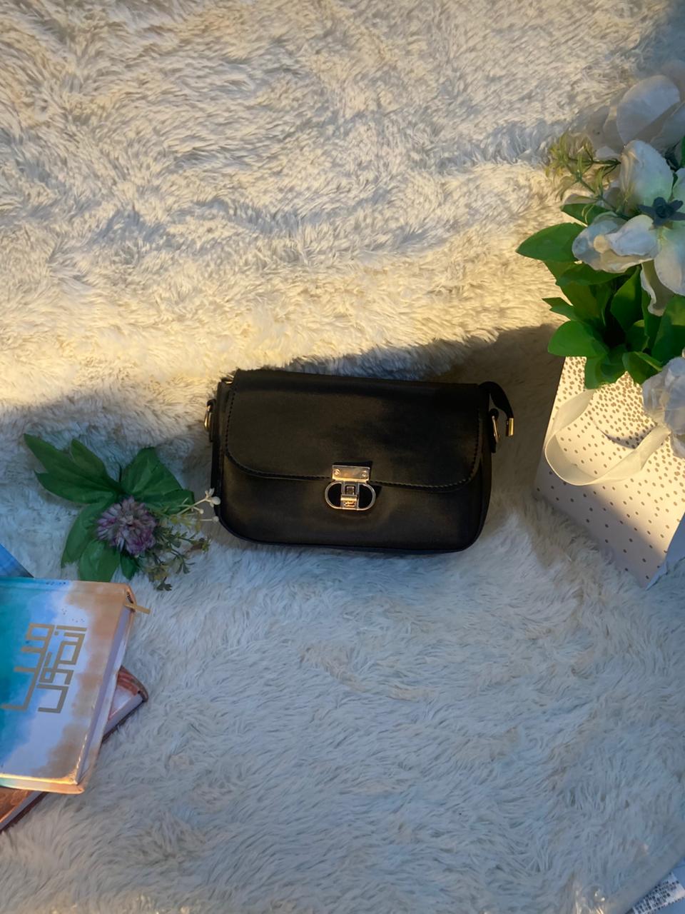 Mehllab Luxe Lock Crossbody Bag – Classic Black