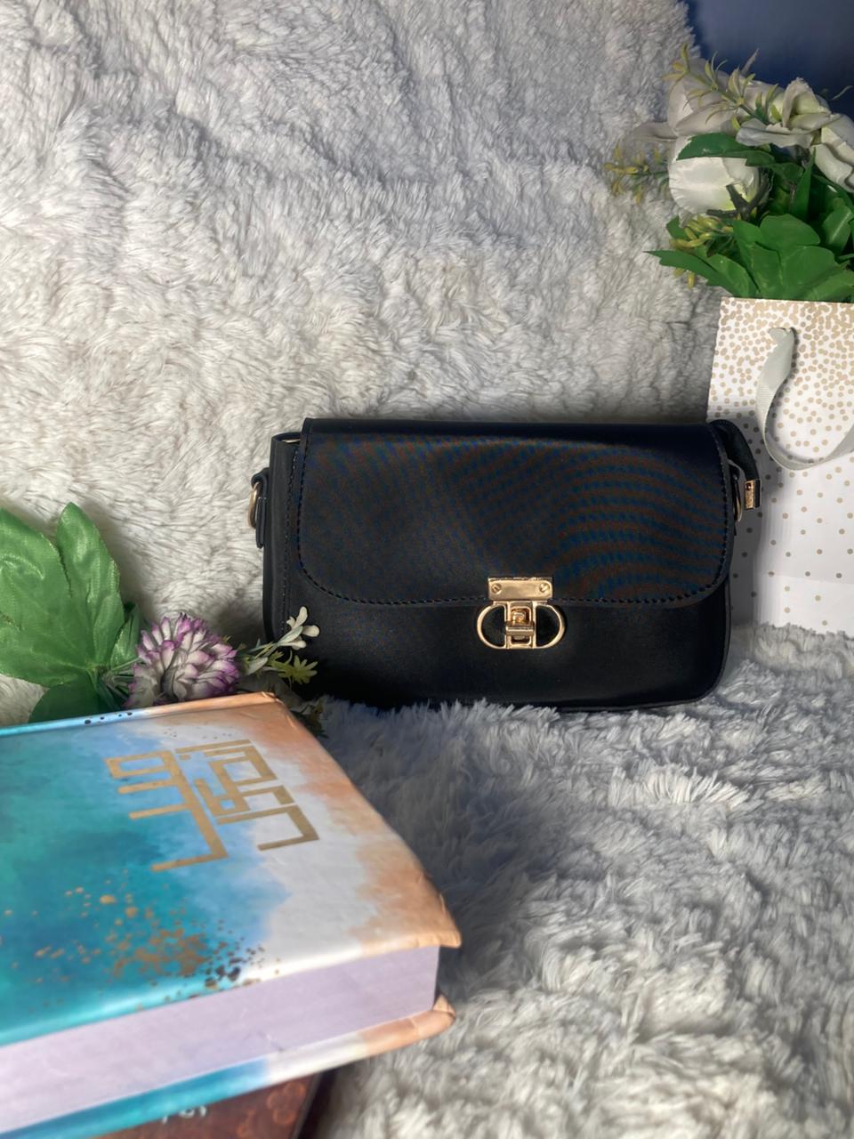 Mehllab Luxe Lock Crossbody Bag – Classic Black
