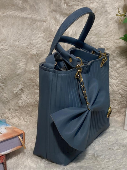 Mehllab Ivory Amour Handbag (Blue)