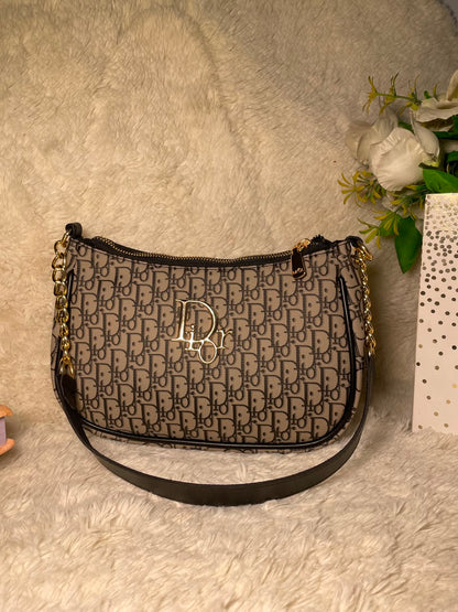 Mehllab Dior Slate Grey Curved Shoulder Bag