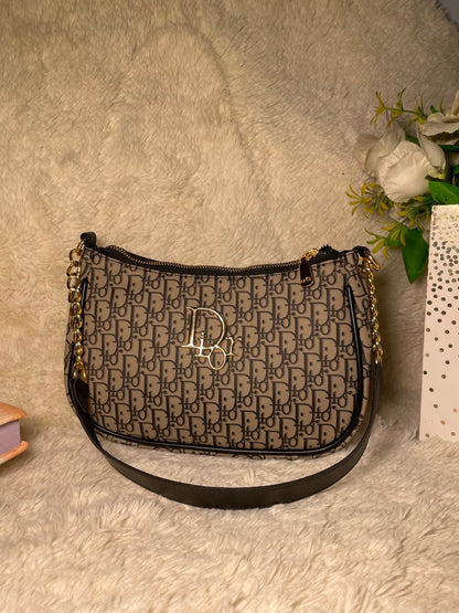 Mehllab Dior Slate Grey Curved Shoulder Bag