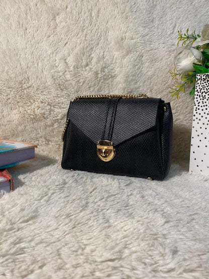 Mehllab Midnight Luxe Chevron Flap Bag