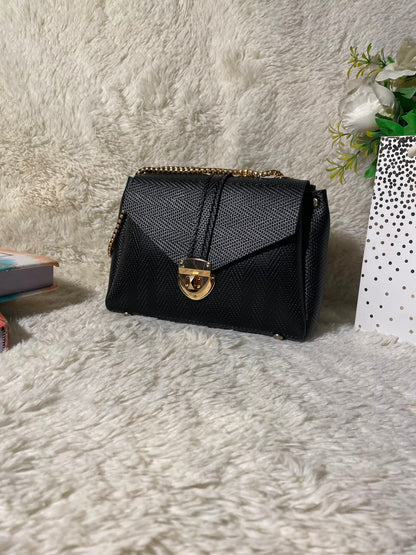 Mehllab Midnight Luxe Chevron Flap Bag