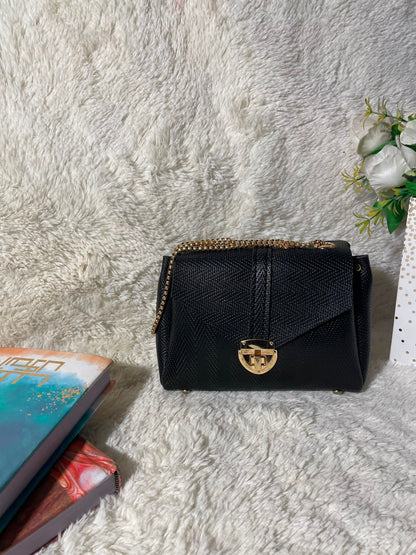 Mehllab Midnight Luxe Chevron Flap Bag